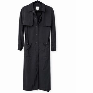 Aritzia Wilfred Free Black Trench Coat Rain Coat Jacket Rain Shell Windbreaker